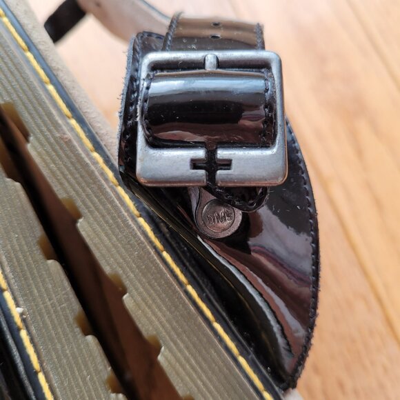 Dr Doc Martens Doria Black Patent Leather Flip Flop Sandal 9 - Picture 7 of 12